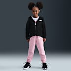 Μπλούζα με κουκούλα και φερμουάρ σε όλο το μήκος Nike Sportswear Club Fleece για μικρά παιδιά