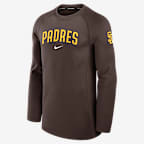 Playera de manga larga Nike Dri-FIT de la MLB para hombre San Diego Padres Authentic Collection Game Time - Marrón