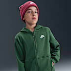 Sudadera con gorro de cierre completo para niños talla grande Nike Sportswear Club Fleece