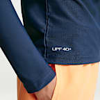 Playera de manga larga con cierre para niños talla grande Nike Swim Hydroguard