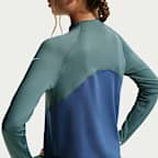 Maglia a manica lunga con zip a metà lunghezza Nike Pro Dri-FIT – Ragazza