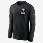 New Orleans Saints Sideline Team Issue Men's Nike Dri-FIT NFL Long-Sleeve T-Shirt - Black