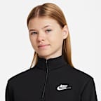Nike Sportswear Club Fleece Big Kids' (Girls') 1/2-Zip Long-Sleeve Top