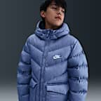 Chamarra acolchada tipo Parka Therma-FIT de ajuste holgado de largo completo para niños talla grande Nike Sportswear All Day Play