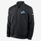 Detroit Lions Sideline Men's Nike NFL Full-Zip Bomber Jacket - Black