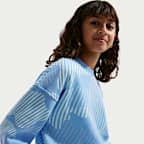 Nike Sportswear Club Fleece szögletes fazonú, kerek nyakkivágású pulóver nagyobb gyerekeknek (lányoknak)