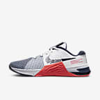 Nike Metcon 8 Men's Workout Shoes - White/Bright Crimson/Obsidian