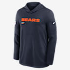Chicago Bears Pure Fury Sideline Men's Nike Dri-FIT NFL Long-Sleeve Hooded Top - Navy