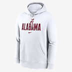 Alabama Crimson Tide Primetime Club Campus Men's Nike College Pullover Hoodie - White