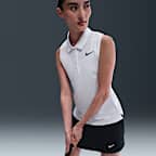 ナイキ ビクトリー ウィメンズ Dri-FIT スリーブレス ストライプ ゴルフポロ