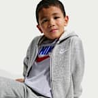 Conjunto de dos piezas de sudadera con gorro para niños talla pequeña Nike Full-Zip Club Set