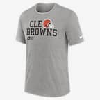 Cleveland Browns Overlap Lockup Men's Nike NFL T-Shirt - Grey Heather