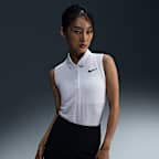 Polo de golf sin mangas Dri-FIT a rayas para mujer Nike Victory