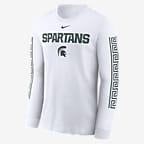 Michigan State Spartans Local Spirit Slogan Men's Nike College Long-Sleeve T-Shirt - White