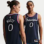 Tyrese Maxey Philadelphia 76ers City Edition Men's Nike NBA Swingman Jersey - College Navy