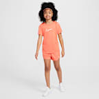 Nike One Fitted 大童 (女童) Dri-FIT 短袖上衣