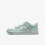 Nike Dunk Low Big Kids' Shoes - White/Mint Foam