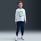 Playera de manga larga para niños talla pequeña Nike Glow With Me