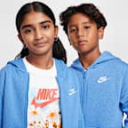 Sudadera con gorro de cierre completo para niños talla grande Nike Sportswear Club Fleece