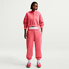 Sudadera con gorro Nike Sportswear oversized cropped Henley de tejido Fleece para mujer Phoenix