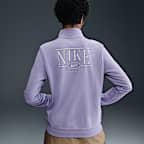 Playera de cuello alto con gráfico y medio cierre para mujer Nike Sportswear Club Fleece