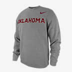 Oklahoma Club Fleece Men's Nike College Crew-Neck Sweatshirt - Carbon Heather