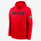 Georgia Club 2-Hit Nickname Men's Nike College Pullover Hoodie - Red