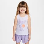 Conjunto de camiseta de tirantes y shorts para niños talla pequeña Nike Dri-FIT Sunny Swoosh
