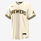 Sal Frelick Milwaukee Brewers 2026 World Series Champions Men's Nike MLB Replica Jersey - Cream