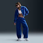 Sudadera con gorro holgada cropped de cierre completo para mujer Nike Sportswear Phoenix Fleece