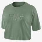 Playera Nike de la WNBA cropped para mujer Seattle Storm