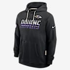 Sudadera con gorro sin cierre Nike Dri-FIT de la NFL para hombre Baltimore Ravens Sideline Standard Issue - Negro