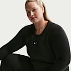 Playera de manga larga de tela de canalé ajustada para mujer (talla grande) Nike Sportswear Chill Knit