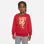 Sudadera de cuello redondo infantil Nike Just Do It Gifting Crewneck - Rojo universitario