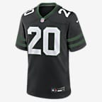 Jersey de fútbol americano Nike de la NFL Game para hombre Breece Hall New York Jets - Negro