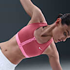 Bra deportivo de media sujeción con almohadillas para mujer Nike Swoosh Front Zip