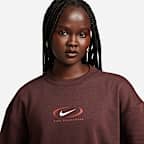 Sudadera oversized de cuello redondo de tejido Fleece para mujer Nike Sportswear Phoenix