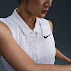 Polo de golf sin mangas Dri-FIT a rayas para mujer Nike Victory