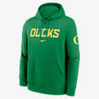 Oregon Club 2-Hit Nickname Men's Nike College Pullover Hoodie - Apple Green