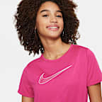 Nike One Older Kids' (Girls') Dri-FIT Short-Sleeve Training Top
