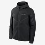 Chamarra universitaria Nike con gorro de cierre completo para hombre Ohio State Tech Fleece - Negro