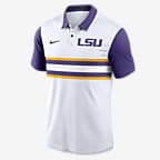 Polo universitario Nike Dri-FIT para hombre LSU Tigers Primetime Campus Vapor - Blanco