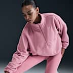 Sudadera de tejido Fleece Therma-FIT oversized de 1/2 cierre para mujer Nike One