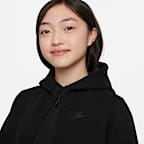 Sudadera con gorro de cierre completo para niñas talla grande Nike Sportswear Tech Fleece