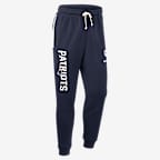 Pants Nike Dri-FIT de la NFL de pierna entallada para hombre New England Patriots Ground Game Sideline - Azul marino