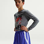 Shorts de básquetbol Dri-FIT de 13 cm para niños talla grande Nike Crossover