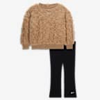 Nike Cozy Baby (12-24M) 2-Piece Flared Leggings Set - Black