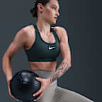 Bra deportivo con almohadillas para mujer Nike Swoosh Medium Support