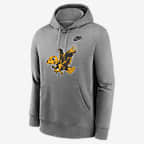 Iowa Hawkeyes Legacy Club Primary Logo Men's Nike College Pullover Hoodie - Dark Grey Heather