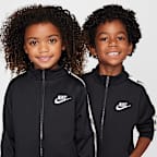 Conjunto de 2 piezas con cinta con logotipos de cierre completo para niños talla pequeña Nike Dri-FIT